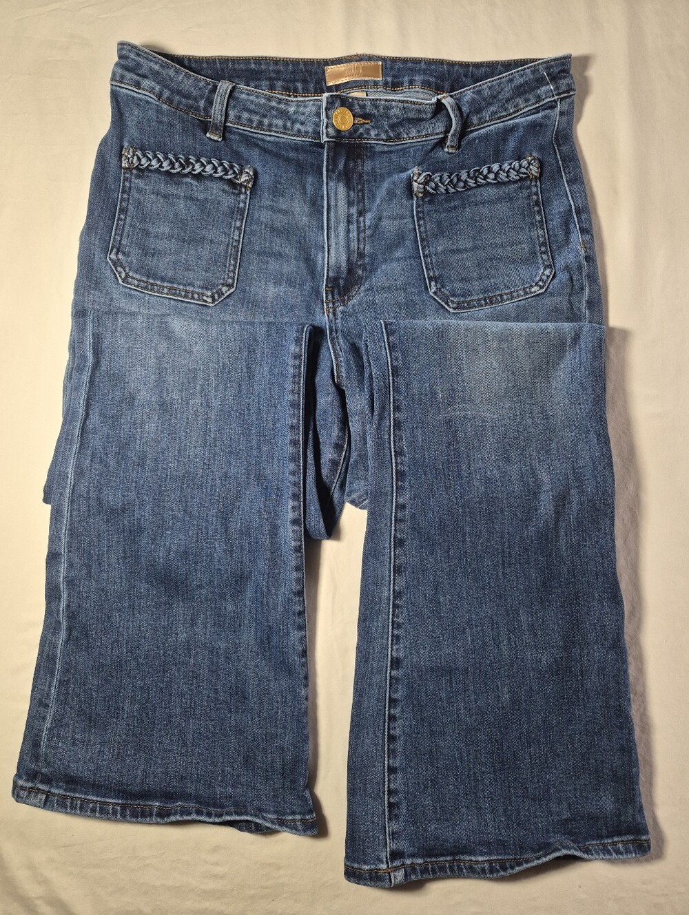 KUT from The Kloth Ana High Rise Flare Women’s Blue Denim Jeans 12